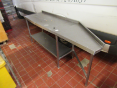 Stainless Steel Prep 2200(Front) x 600 x 900mm High with Chamfered Corner and S/S Top Prep Table 176