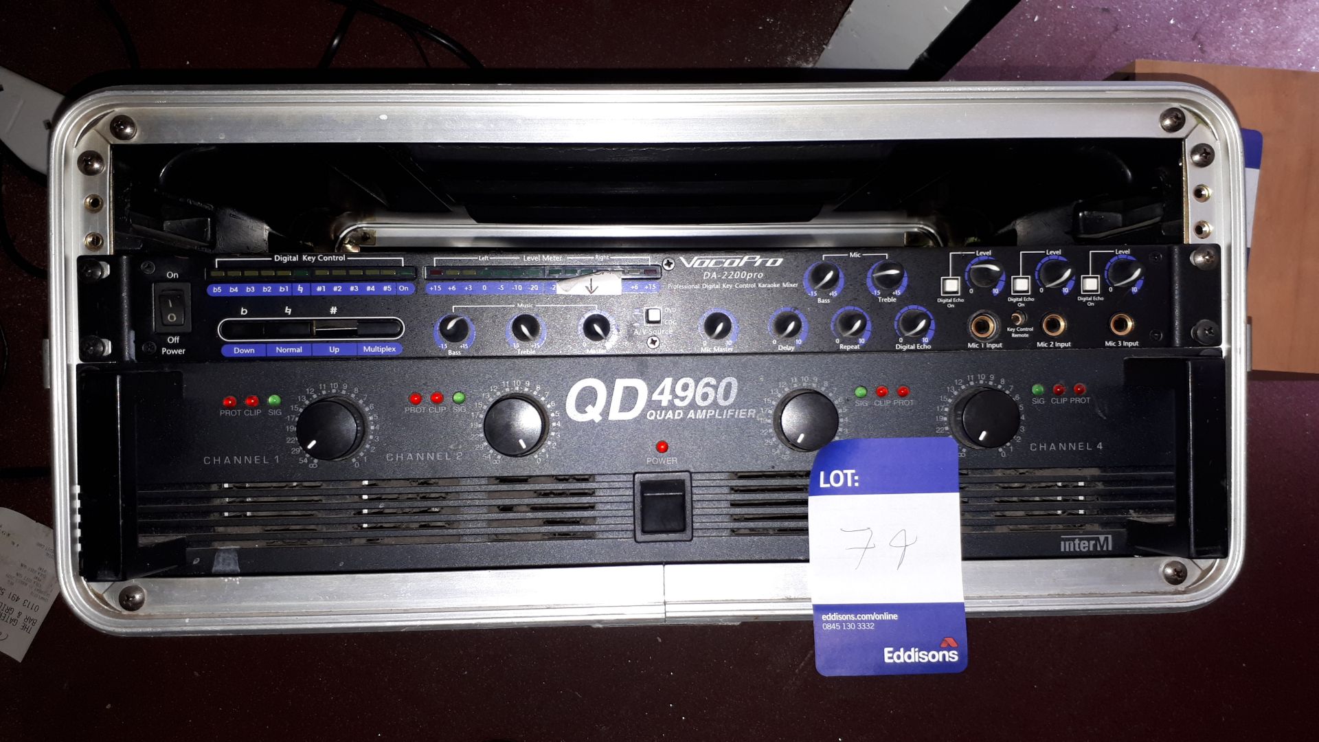 QD4960 Quad amplifier, Voco Pro DA-2200Pro Professional Digital Key control Karaoke Mixer with - Image 3 of 3