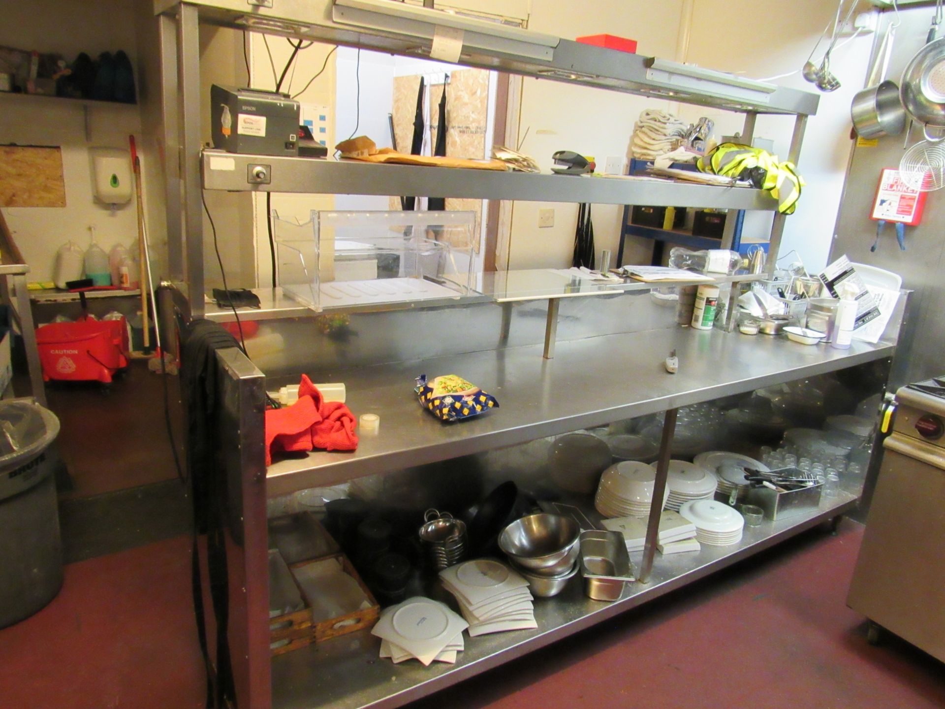 Stainless Steel Pass Unit with 3 Tier Over Shelf - Image 2 of 3