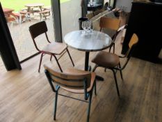 Café Table with 4 Retro Chairs