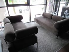 2 Steel Framed Upholstered Sofas