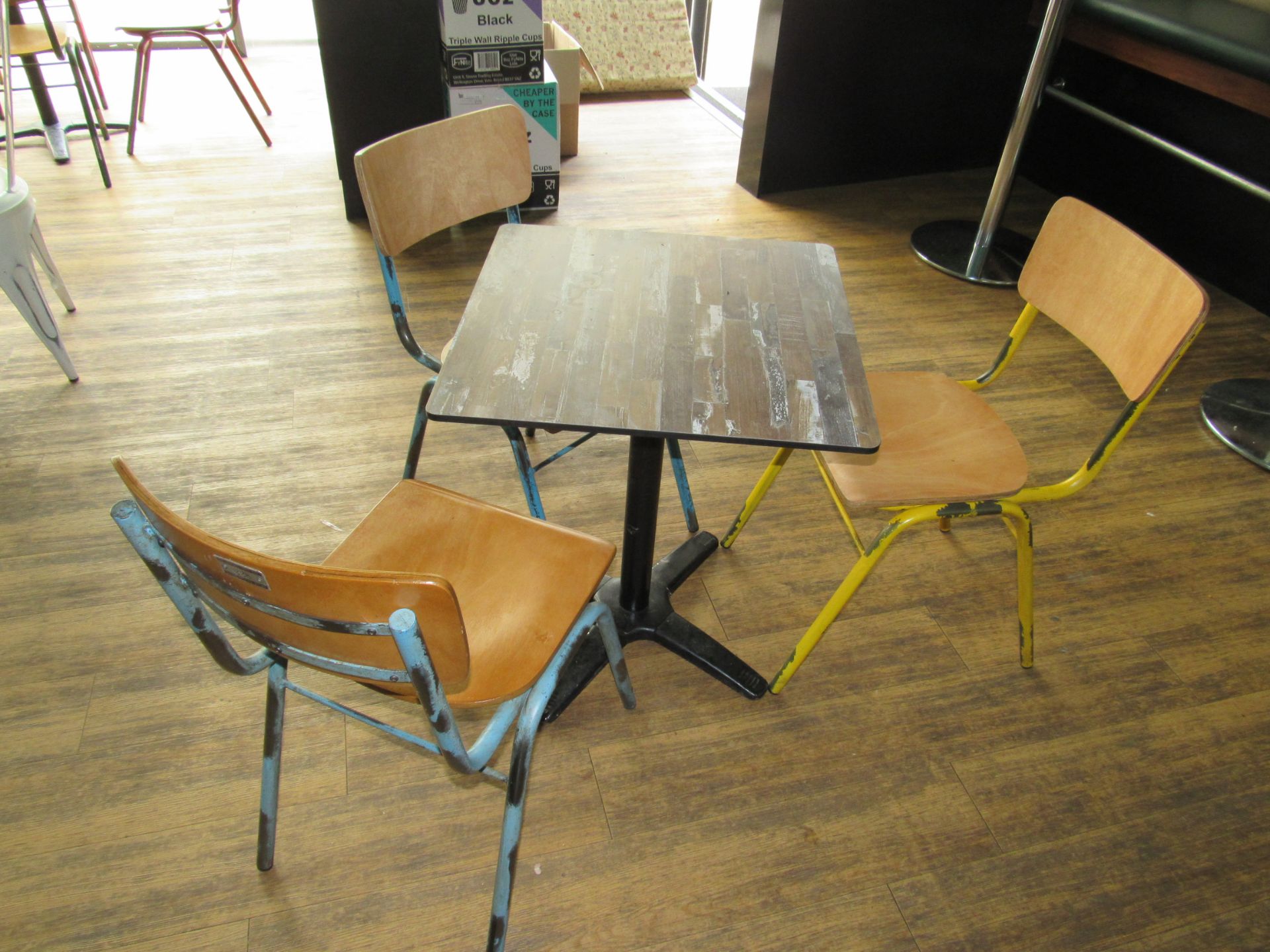 Café Table with 3 Retro Chairs - Image 4 of 4