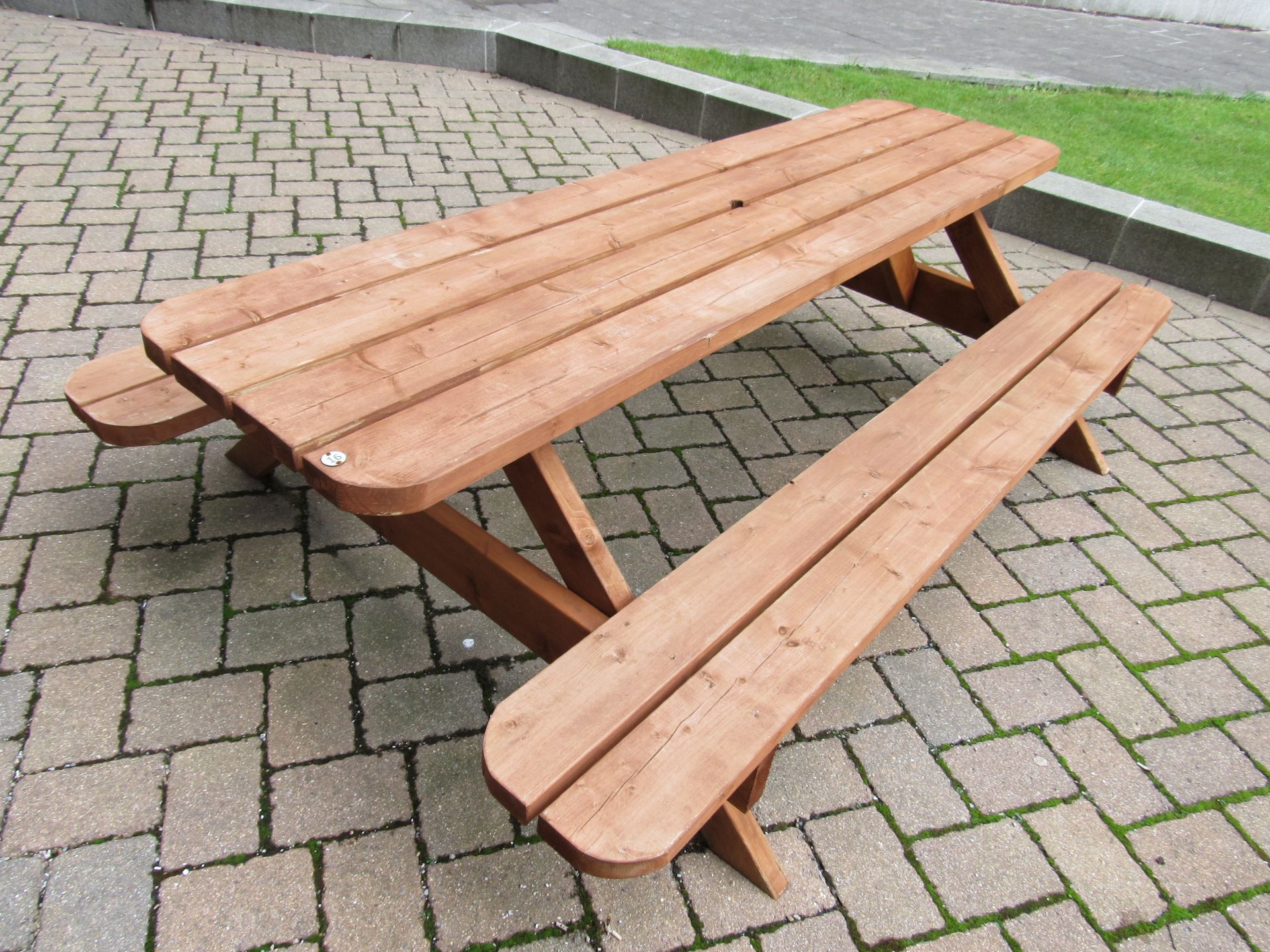 Timber Pub Bench (#16) - Image 2 of 2