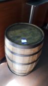 Wooden whisky barrel