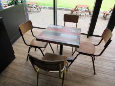 Café Table with 4 Retro Chairs