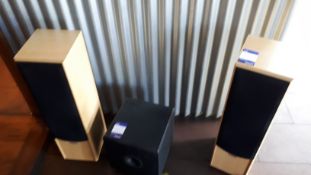 Gale 10 Subwoofer and two Acoustic Solutions AV-120 Speakers
