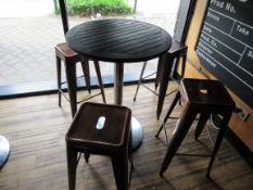 Poser Table with 4 Coffee Effect Bar Stools