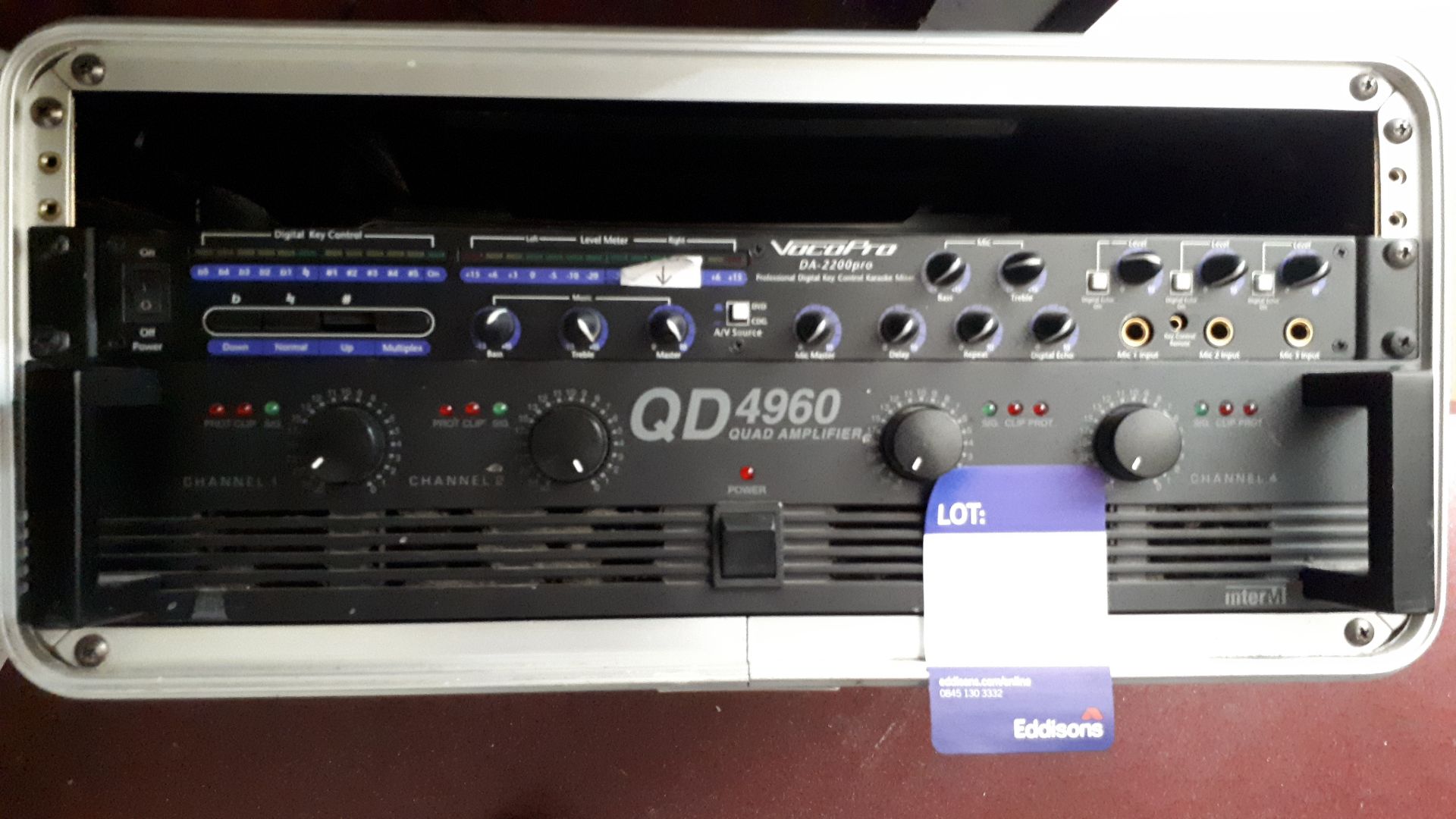 QD4960 Quad amplifier, Voco Pro DA-2200Pro Professional Digital Key control Karaoke Mixer with - Image 2 of 3