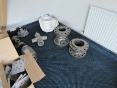 Quantity of various steel castings, show stock, scrap metals etc. (castings throughout offices)