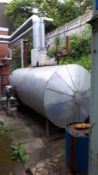 Steam Accumulation tank and external pipework, located outside. This lot must either be dismantled