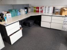1 Person Workstation with 1x desk, 2x 3-drawer ped