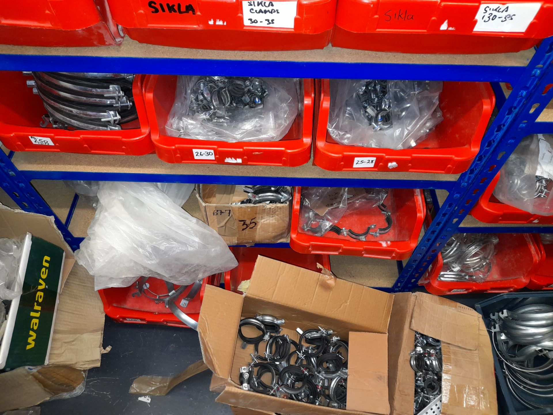 Large Quantity of stock to 13 bays, bolts, nuts, clamps, bracketry, fittings, washers, plastic - Image 19 of 41