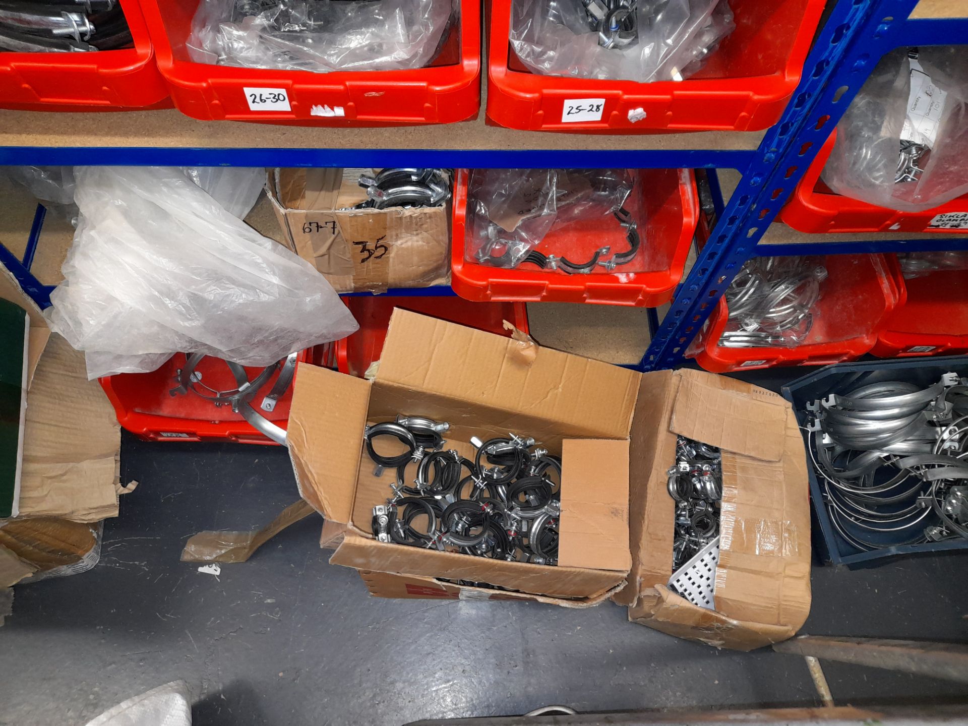 Large Quantity of stock to 13 bays, bolts, nuts, clamps, bracketry, fittings, washers, plastic - Image 20 of 41