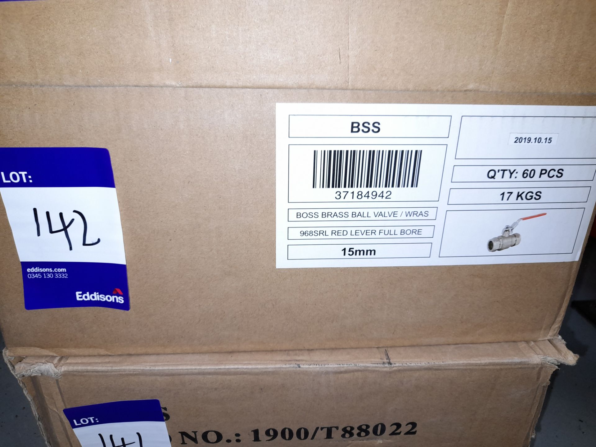 1 x box of Boss Brass Ball Valve, 968 SRL, 60 per box