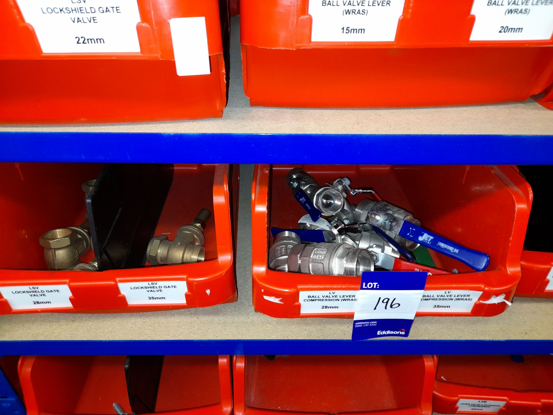 Large Quantity of stock to 2 bays including ball valve levers, (various sizes), stop cock taps ( - Image 8 of 11