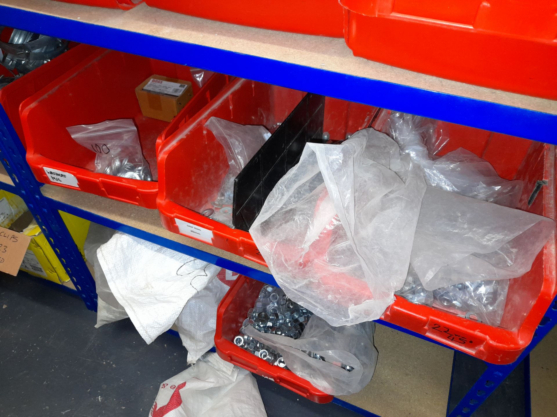 Large Quantity of stock to 13 bays, bolts, nuts, clamps, bracketry, fittings, washers, plastic - Image 5 of 41