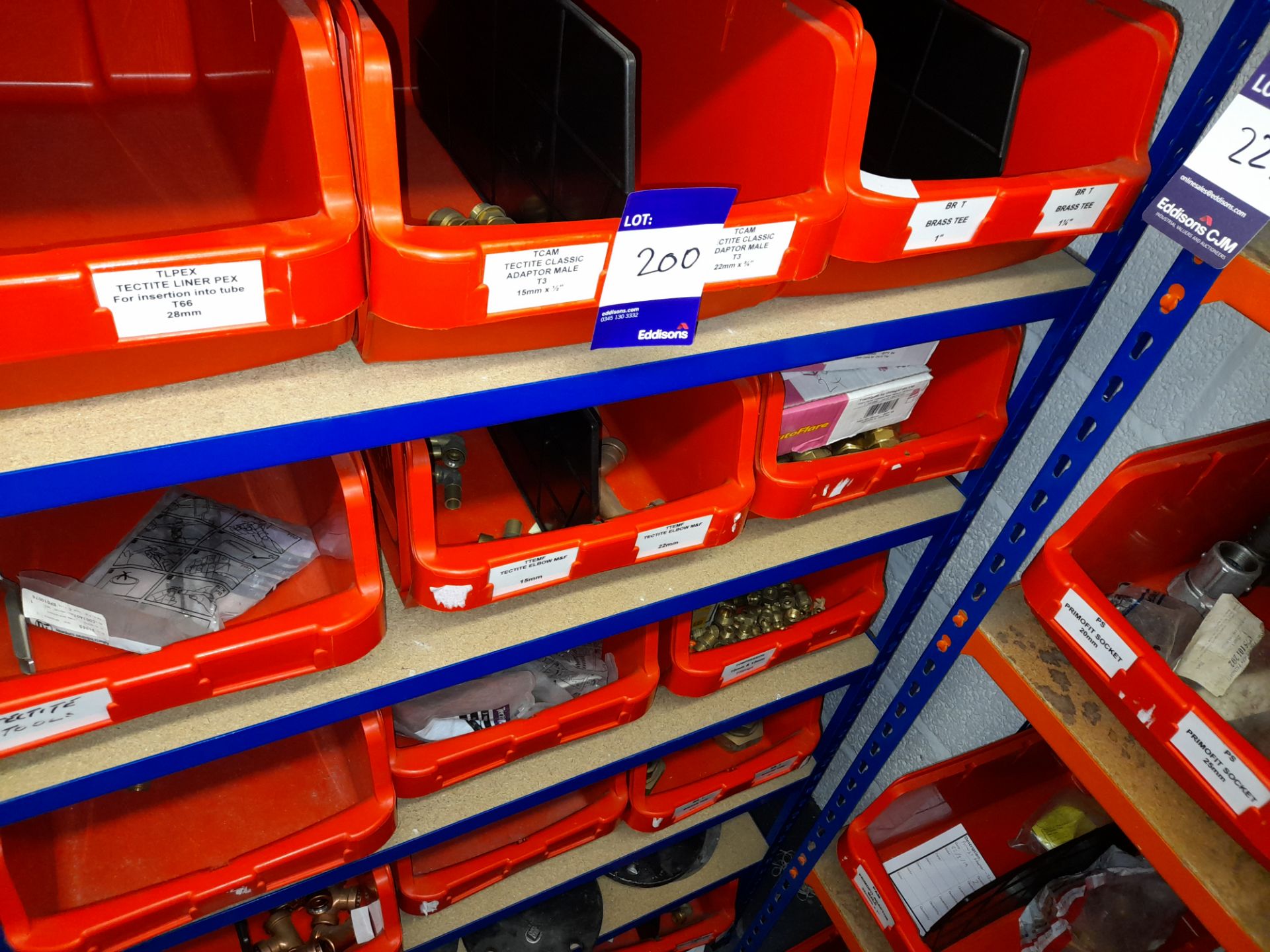 Large Quantity of stock to 3 bays to include sockets, adaptors, compression fittings, elbows ( - Image 3 of 7