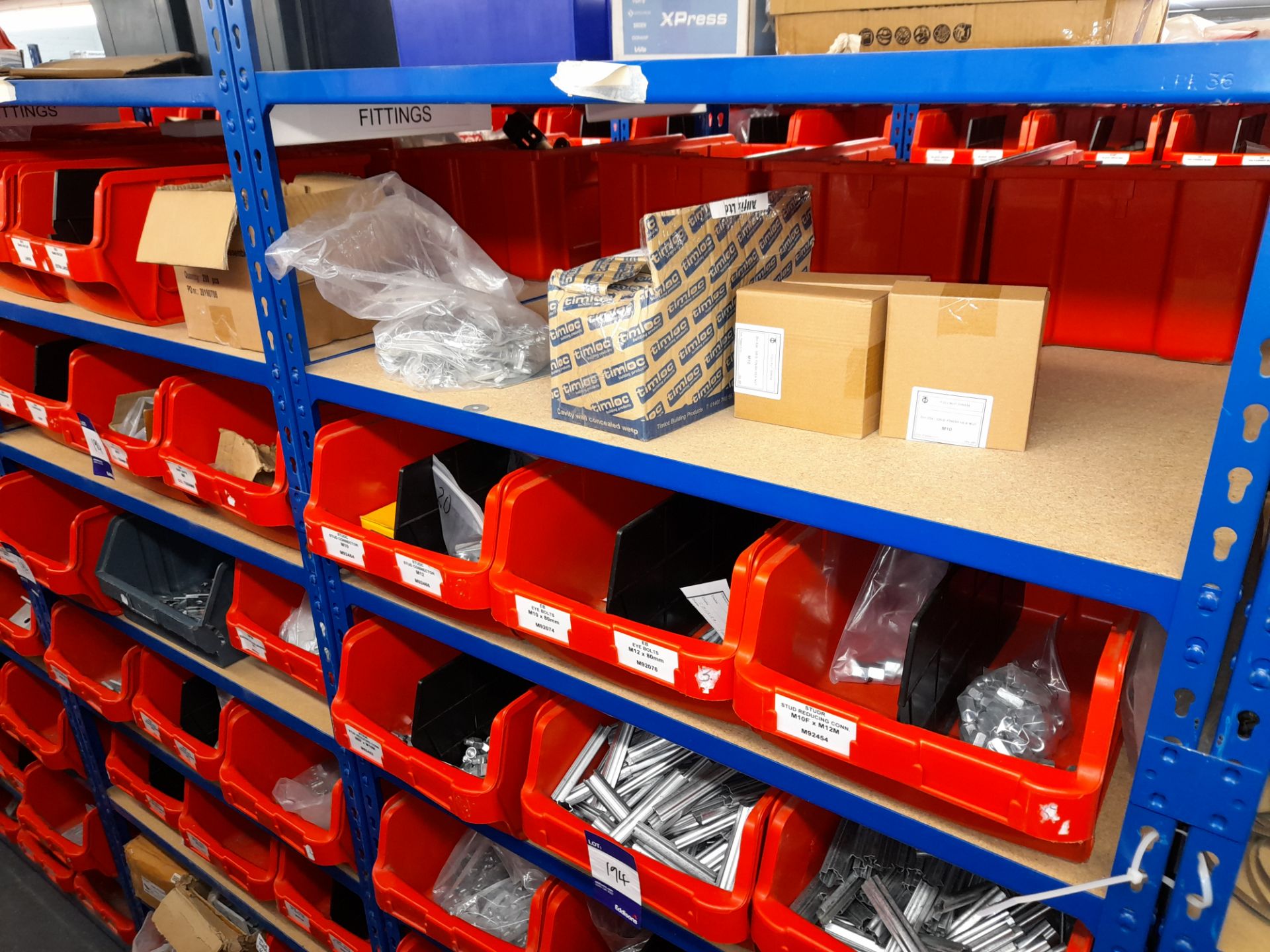 Large Quantity of stock to 13 bays, bolts, nuts, clamps, bracketry, fittings, washers, plastic - Image 24 of 41