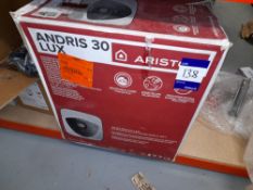 Andris 30 Lux electric water heater to box