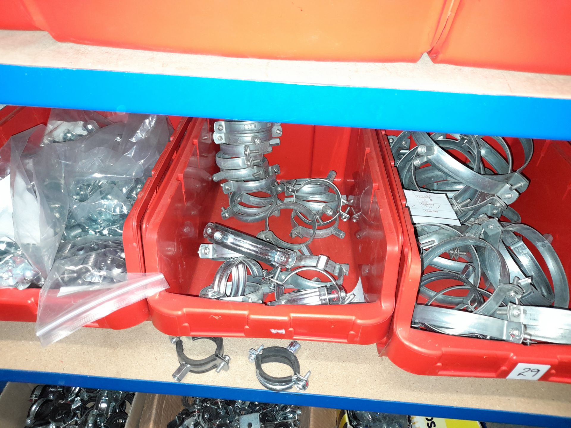 Large Quantity of stock to 13 bays, bolts, nuts, clamps, bracketry, fittings, washers, plastic - Image 9 of 41