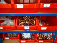 Large quantity of stock to 3 bays of racking to include elbows, sockets, xpress tees (viewing
