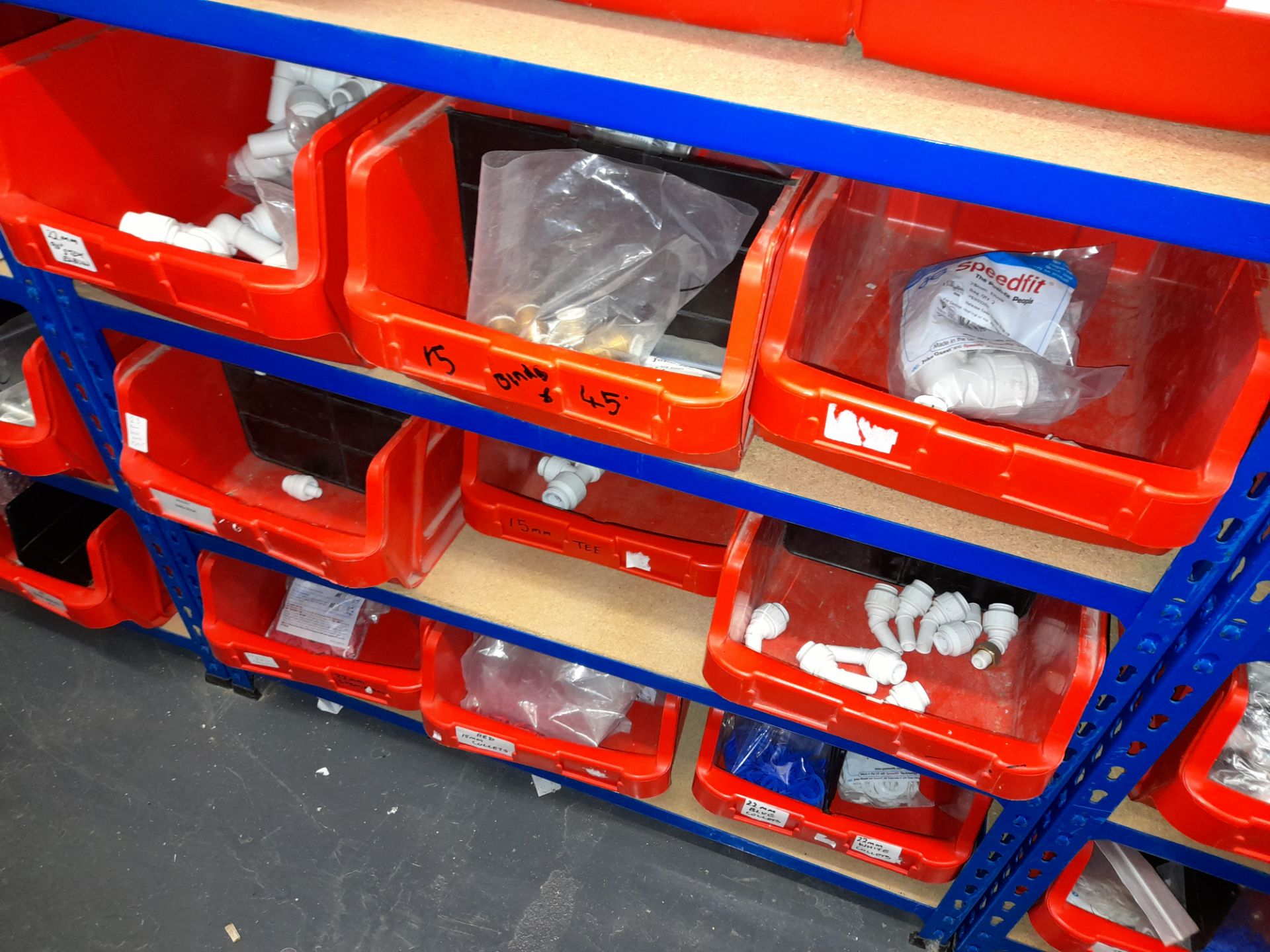 Large Quantity of stock to 13 bays, bolts, nuts, clamps, bracketry, fittings, washers, plastic - Image 37 of 41