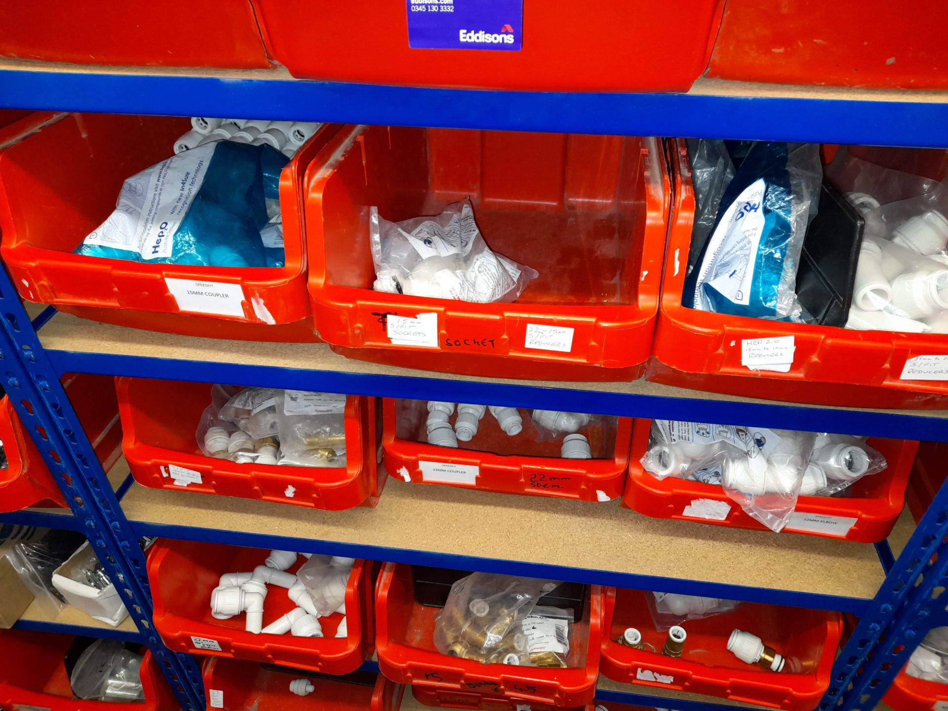 Large Quantity of stock to 13 bays, bolts, nuts, clamps, bracketry, fittings, washers, plastic - Image 36 of 41