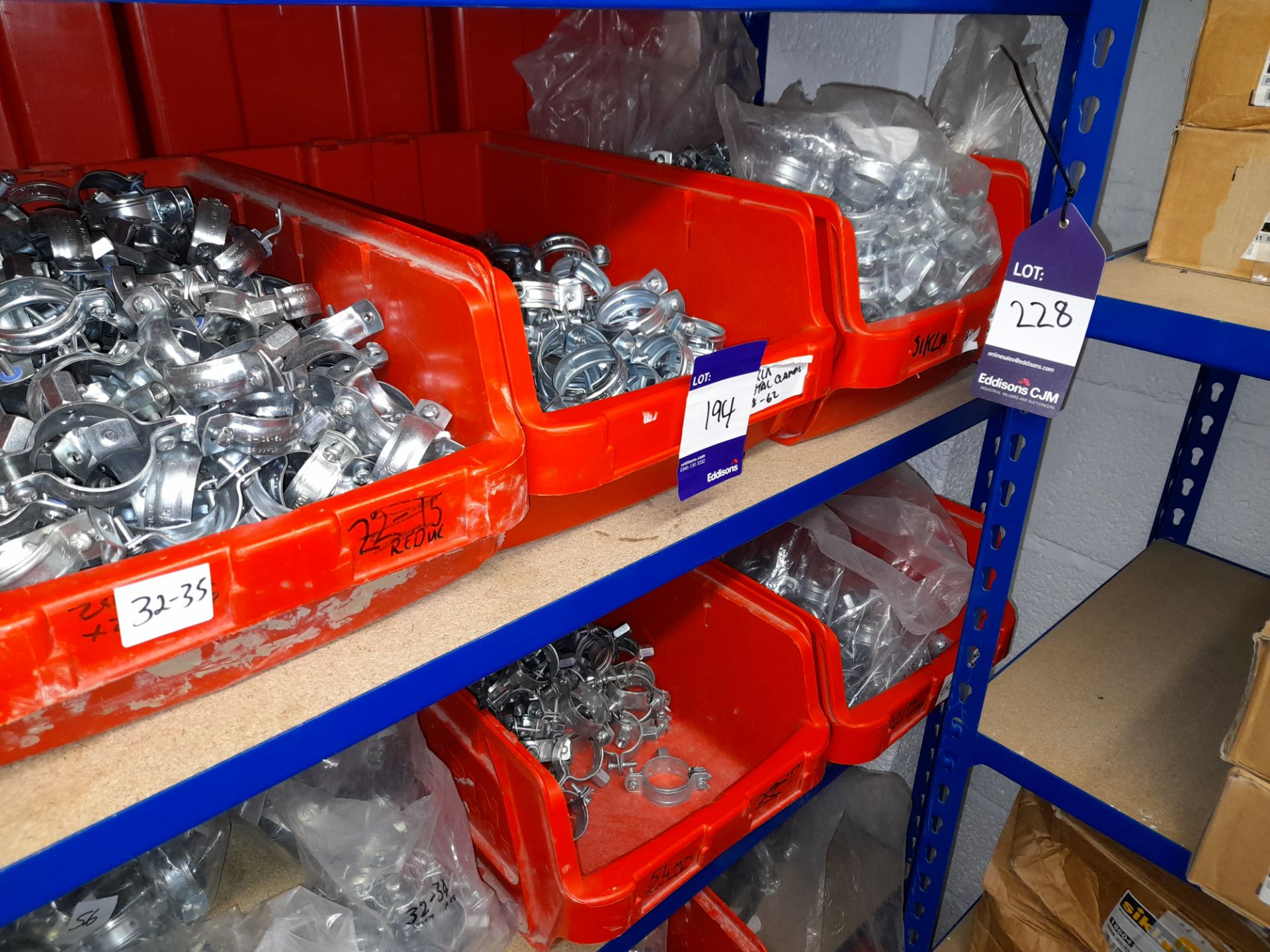 Large Quantity of stock to 13 bays, bolts, nuts, clamps, bracketry, fittings, washers, plastic - Image 15 of 41