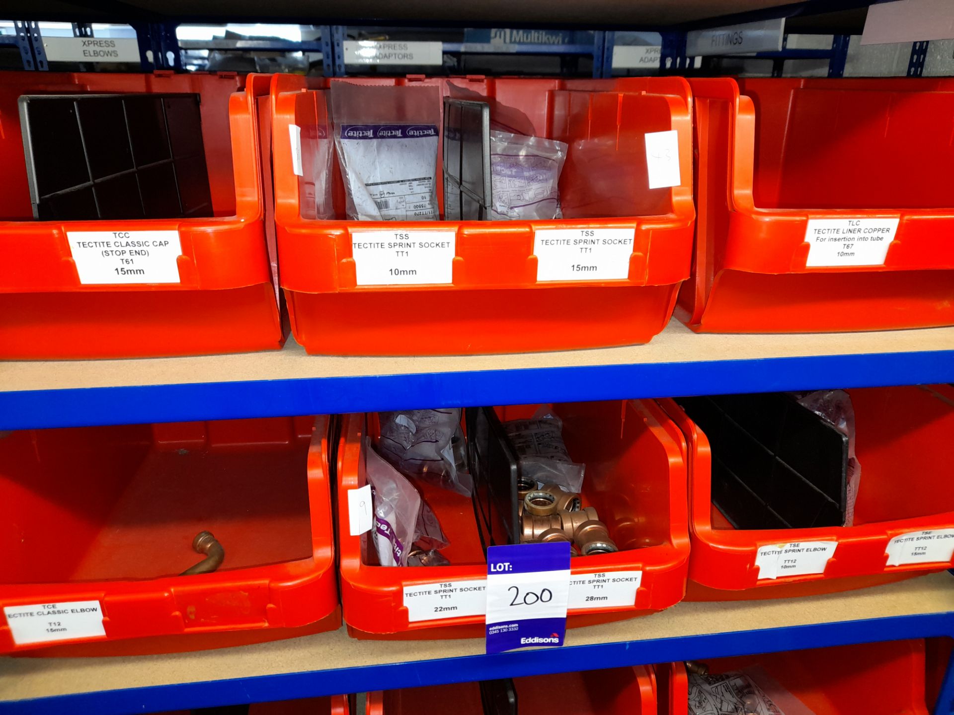 Large Quantity of stock to 3 bays to include sockets, adaptors, compression fittings, elbows ( - Image 5 of 7