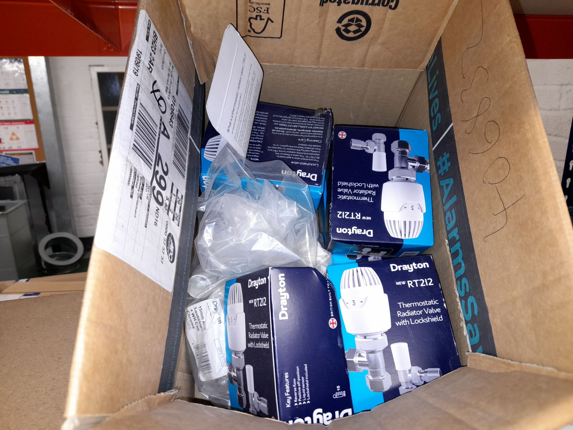 2 x boxes of Drayton RT212 Thermostatic Radiator valves & 1 x box of Heatmister Neo air control - Image 2 of 5