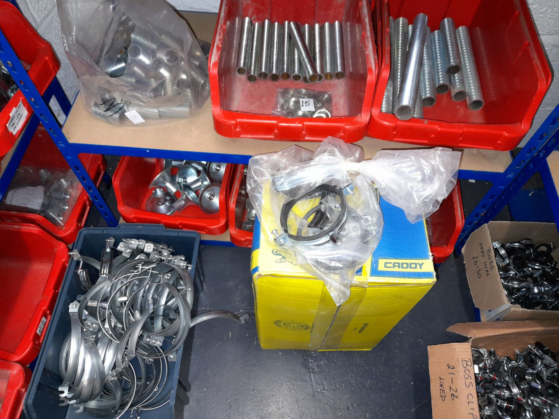 Large Quantity of stock to 13 bays, bolts, nuts, clamps, bracketry, fittings, washers, plastic - Image 11 of 41