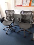 2 x Herman Miller Mirra office chairs