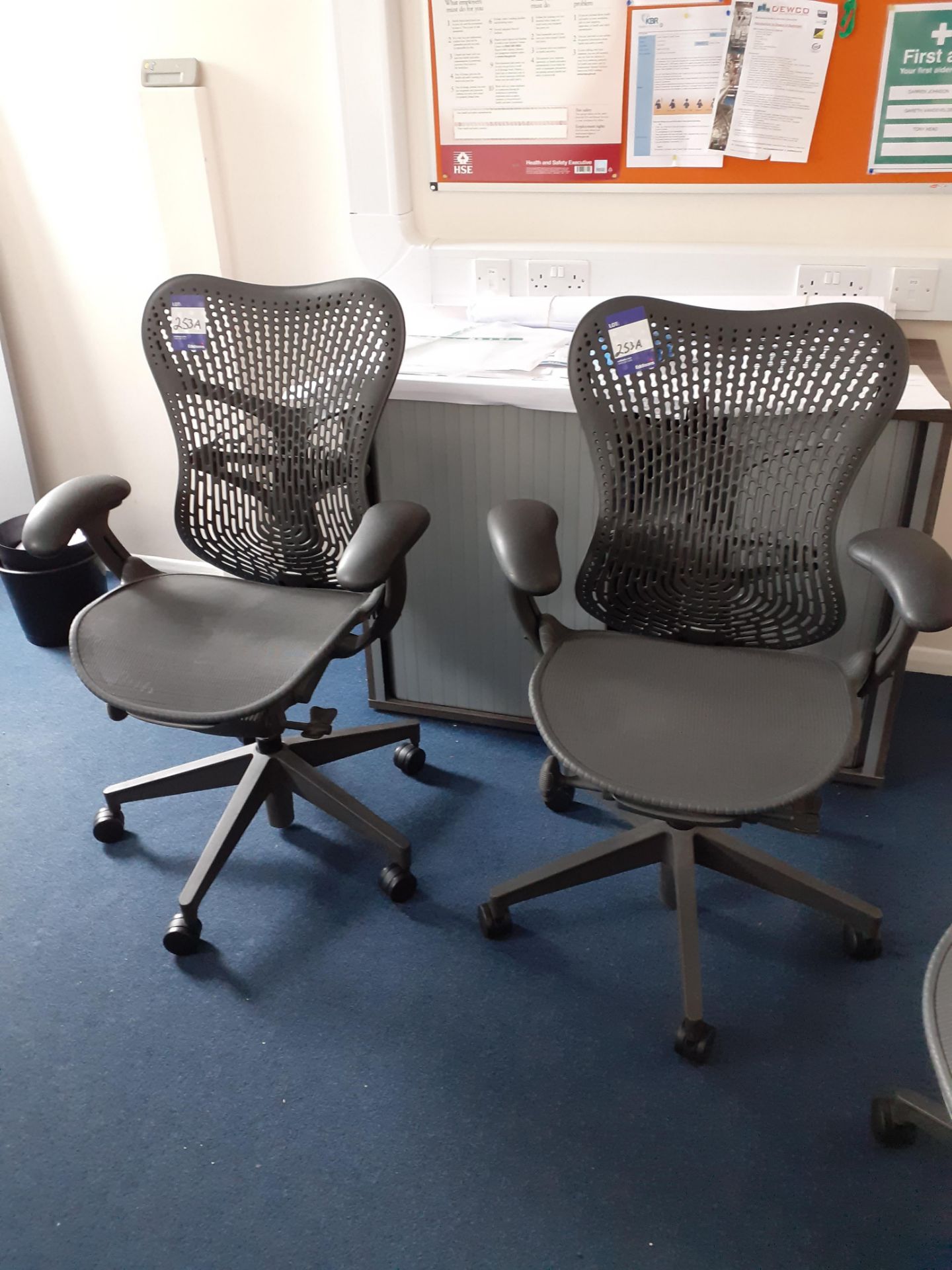 2 x Herman Miller Mirra office chairs