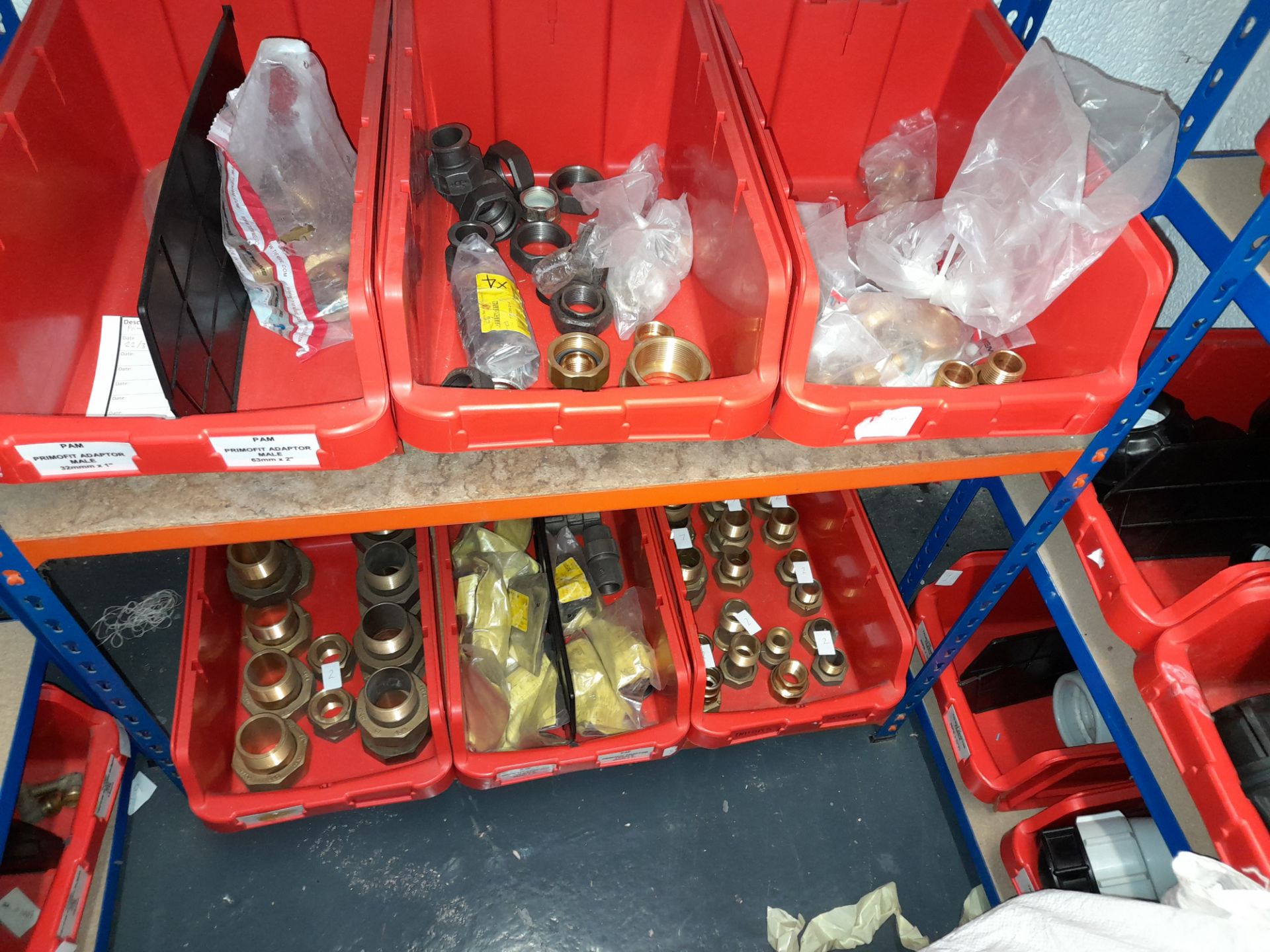 Large Quantity of stock to 3 bays to include sockets, adaptors, compression fittings, elbows ( - Image 2 of 7