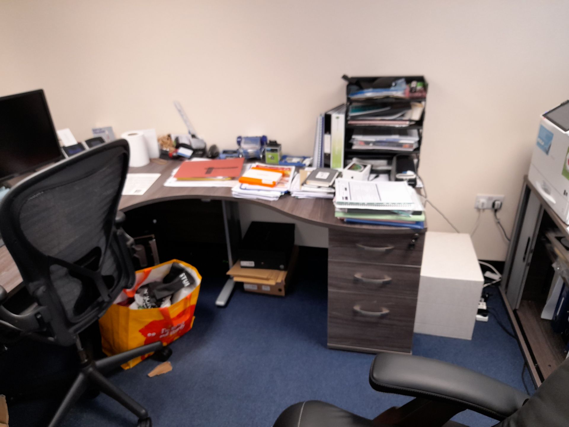 Assortment of office furniture to first floor Directors office comprising, tambour front cabinets - Image 3 of 6