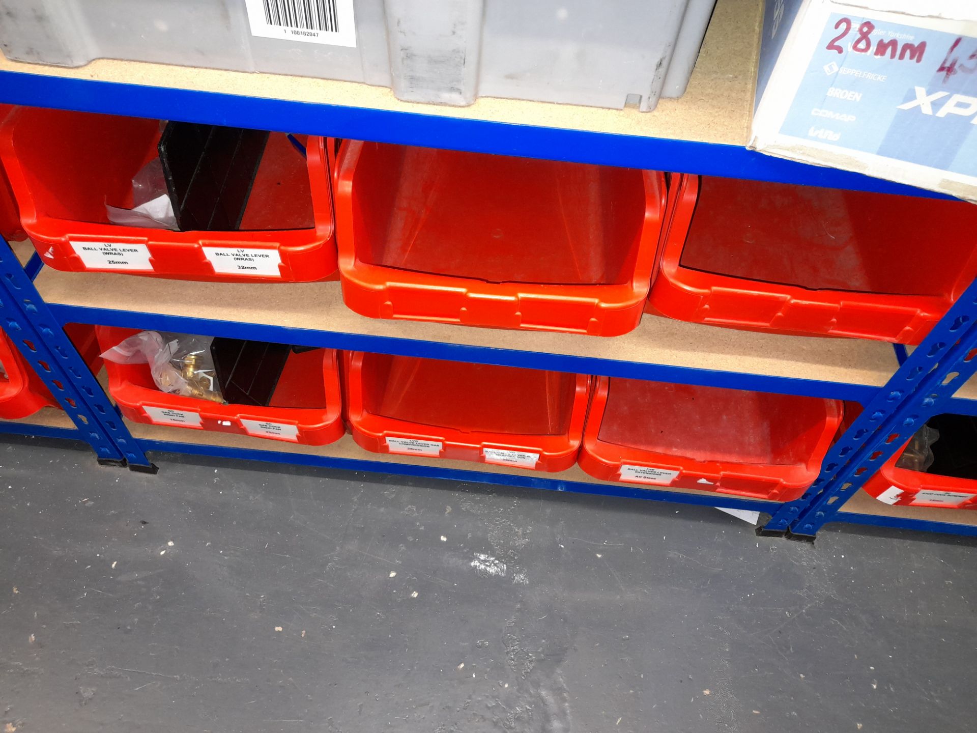 Large Quantity of stock to 2 bays including ball valve levers, (various sizes), stop cock taps ( - Image 4 of 11