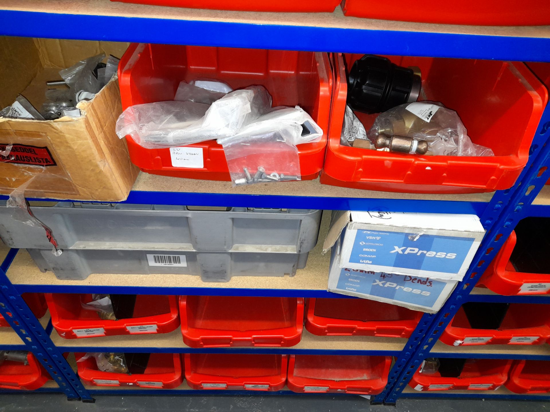 Large Quantity of stock to 2 bays including ball valve levers, (various sizes), stop cock taps ( - Image 3 of 11