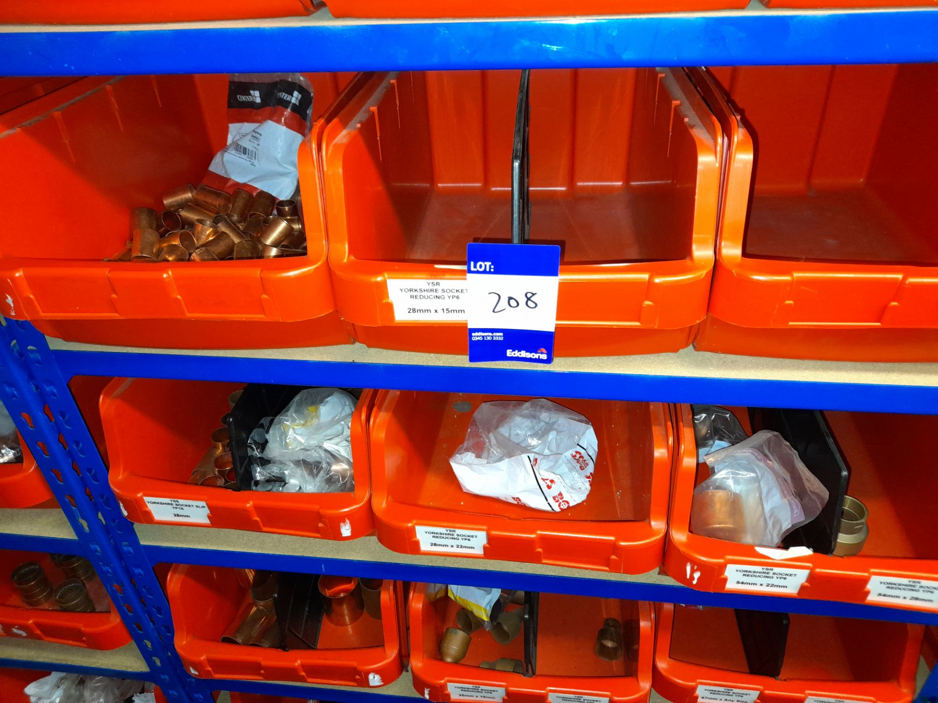 Large quantity of stock to 7 bays of racking to include Yorkshire Tee reducing fittings, connectors, - Image 11 of 19