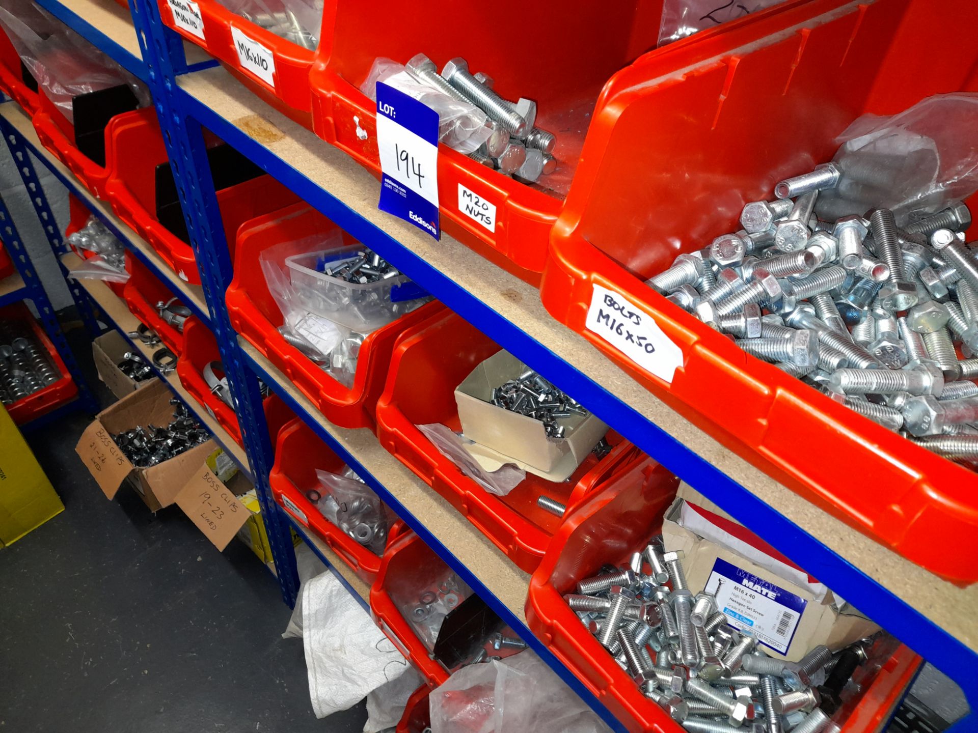 Large Quantity of stock to 13 bays, bolts, nuts, clamps, bracketry, fittings, washers, plastic - Image 4 of 41