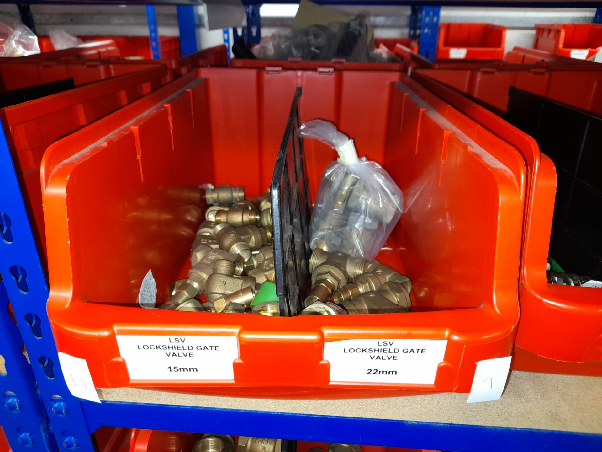 Large Quantity of stock to 2 bays including ball valve levers, (various sizes), stop cock taps ( - Image 6 of 11