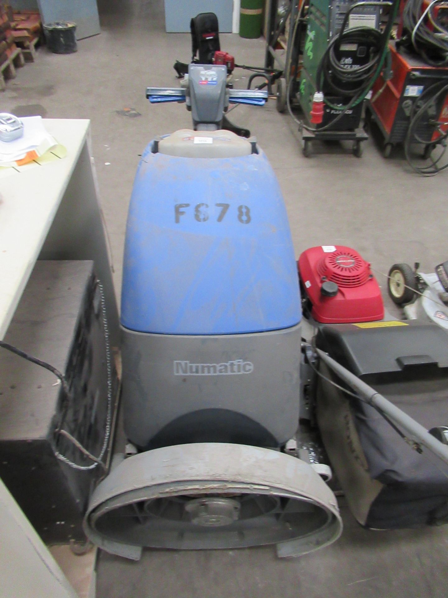 Numatic Floor Sweeper and 6x Lights on Frame