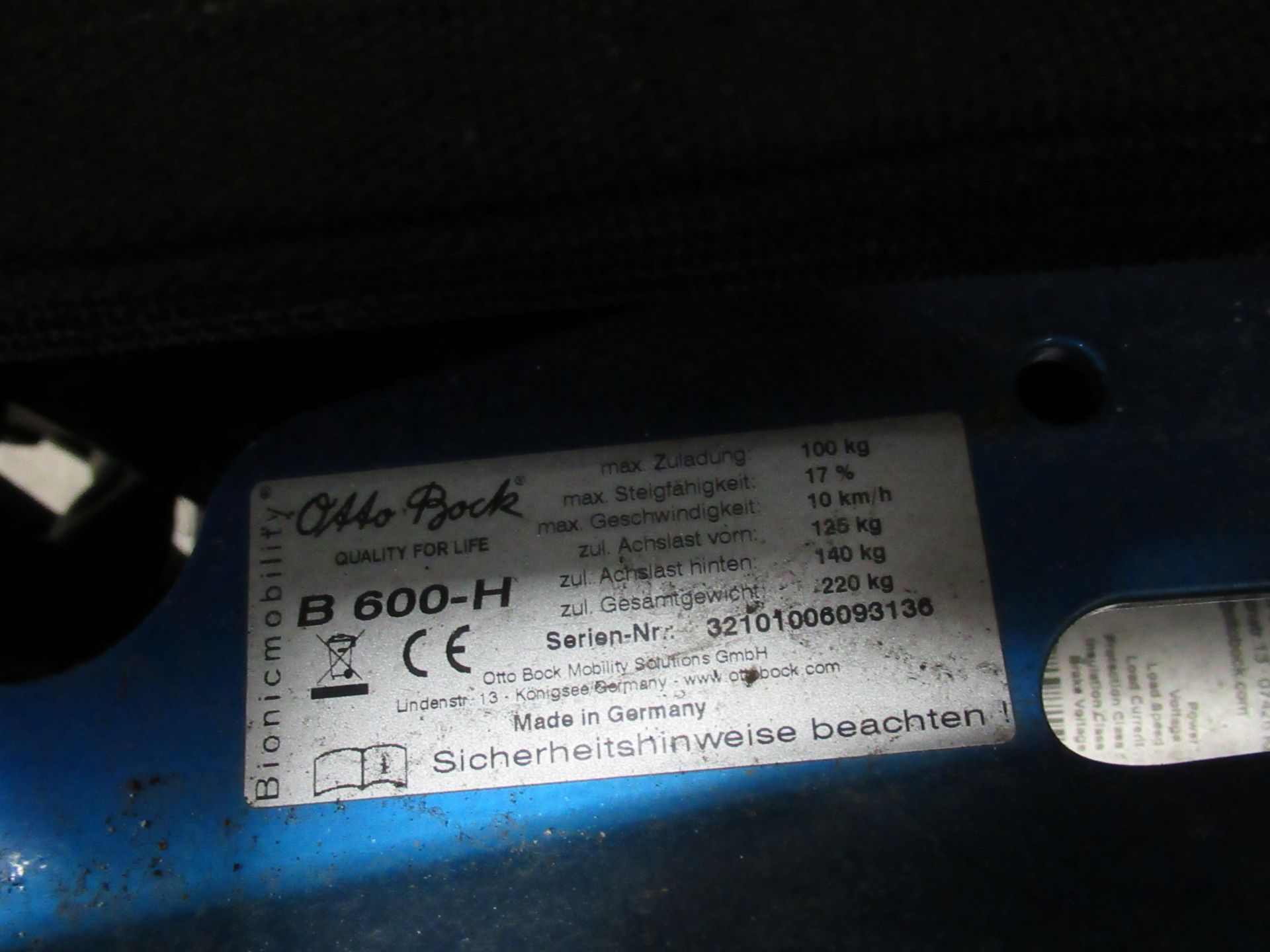 Otto Block B600 Wheelchair (untested) - Image 2 of 2