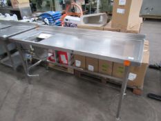 Stainless Steel Waste Disposal Prep Table with Splashback