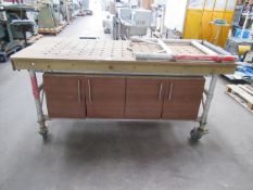 Bespoke mobile workbench with cupboards (double sided)