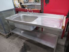 Single Basin Stainless Steel Sink Unit