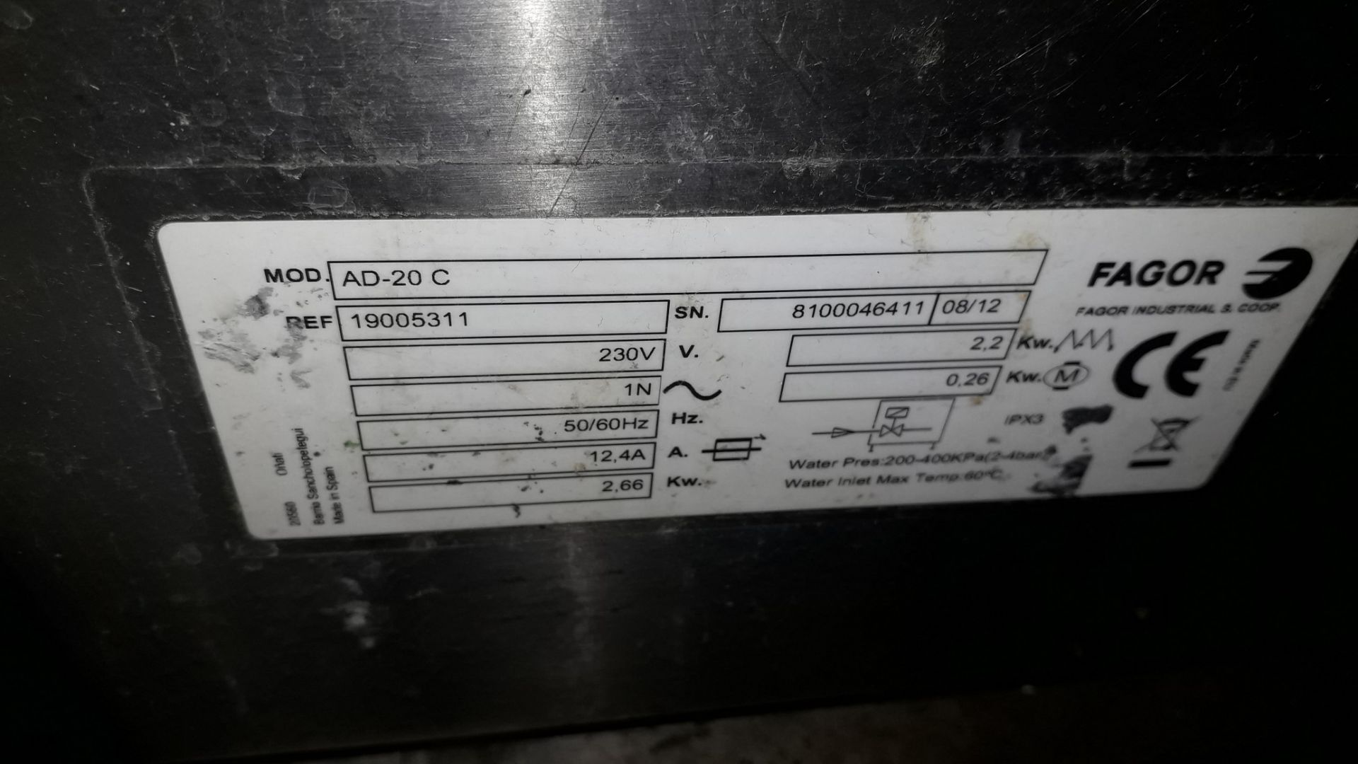 Fagor AD-20C stainless steel Glass Washer (2012), - Image 3 of 3