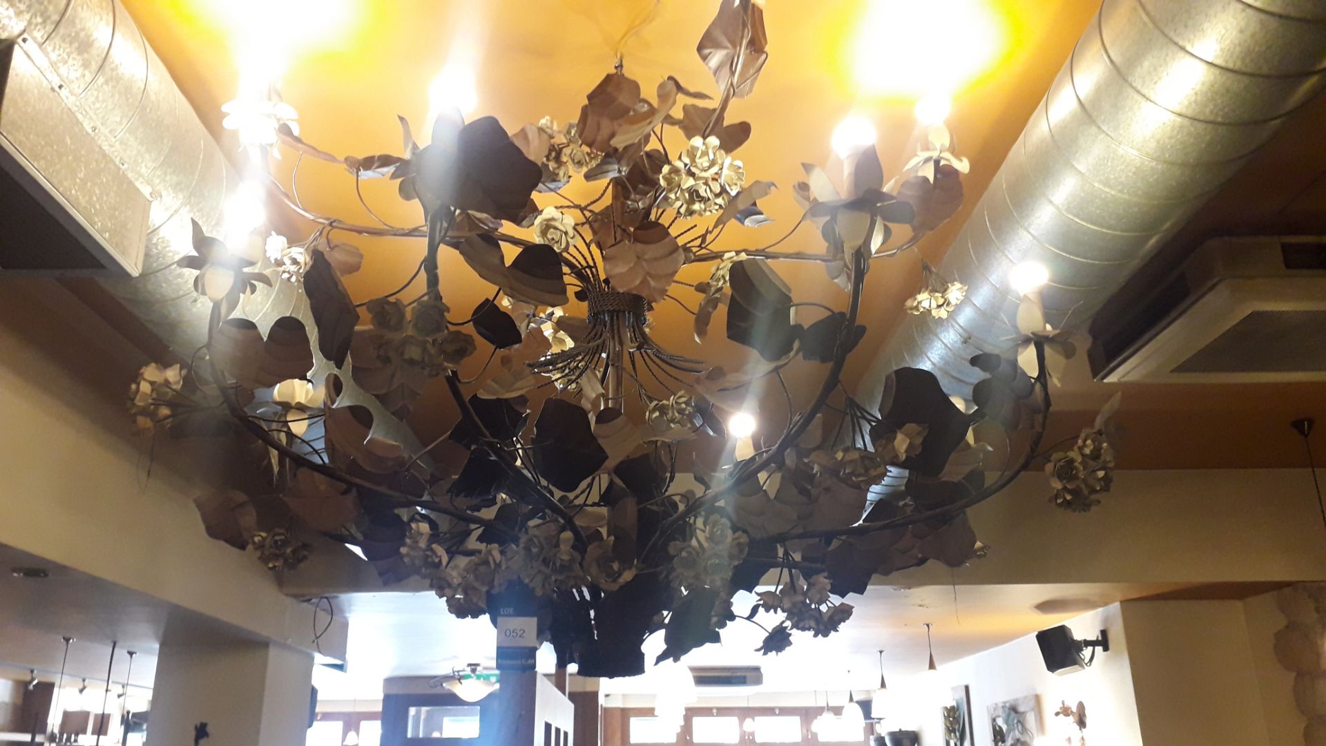 Ornate rose bush Chandelier, approx.1100 x 1500mm (purchaser to disconnect)