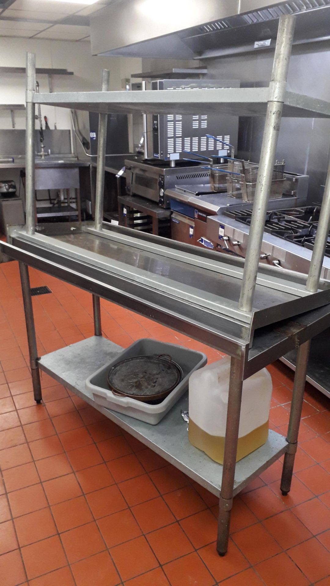 2 Vogue stainless steel Food Preparation Tables, 1500 x 600mm with galvanised steel shelf under - Image 3 of 3