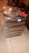Unbadged stainless steel 5-drawer unbadged Pizza Preparation Unit & 4 x Pizza Peel’s