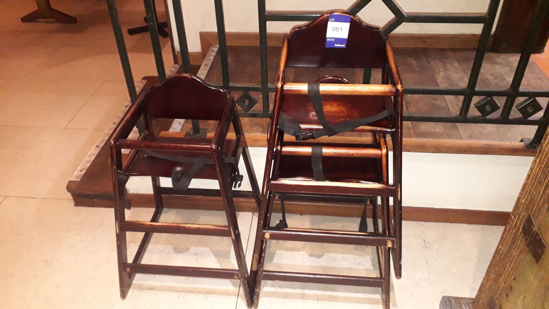 3 x Balero dark wood highchairs